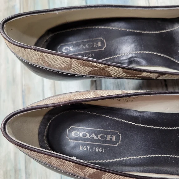 Coach Brown and Tan Women's Heels - Picture 3 of 11
